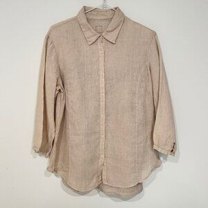 120% Lino Womens Long Sleeve Blouse (Size 46) + Tank Set (Size 44)